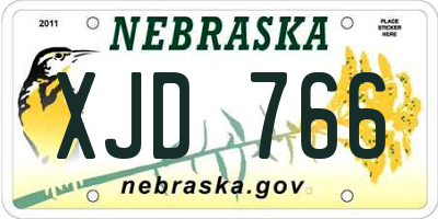 NE license plate XJD766