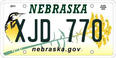NE license plate XJD770