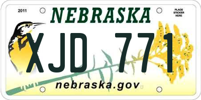NE license plate XJD771