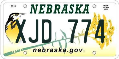 NE license plate XJD774