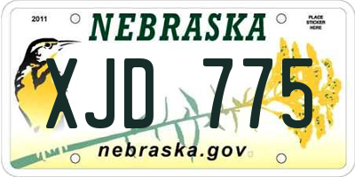 NE license plate XJD775