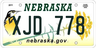 NE license plate XJD778