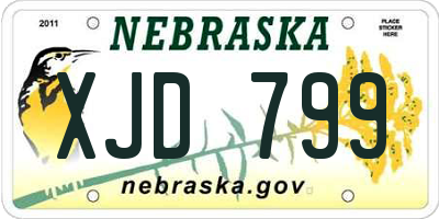 NE license plate XJD799
