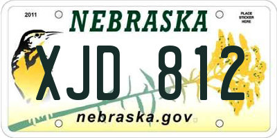 NE license plate XJD812