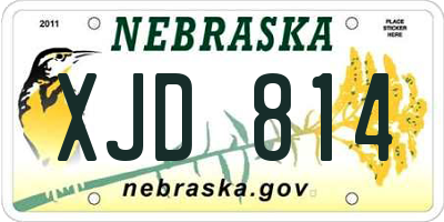 NE license plate XJD814