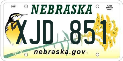NE license plate XJD851