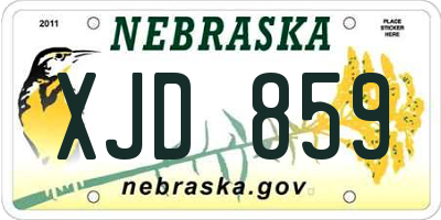 NE license plate XJD859