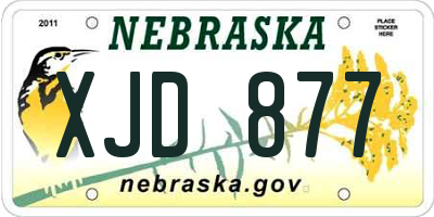 NE license plate XJD877