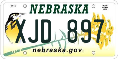 NE license plate XJD897