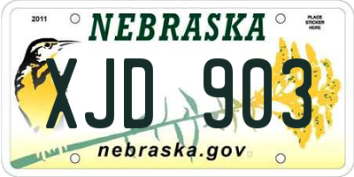 NE license plate XJD903