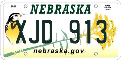 NE license plate XJD913