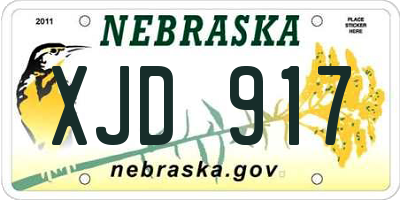 NE license plate XJD917