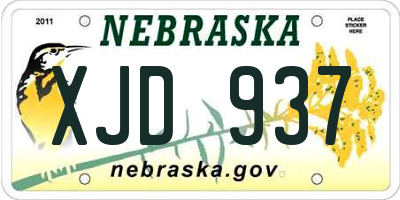 NE license plate XJD937