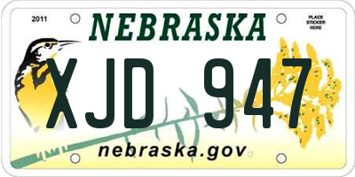 NE license plate XJD947
