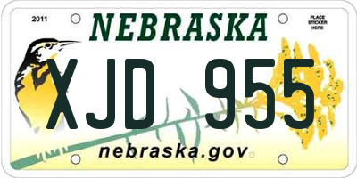 NE license plate XJD955