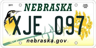 NE license plate XJE097