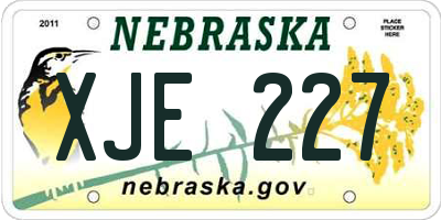 NE license plate XJE227