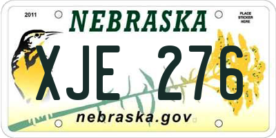 NE license plate XJE276