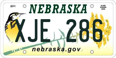 NE license plate XJE286