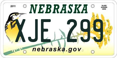 NE license plate XJE299