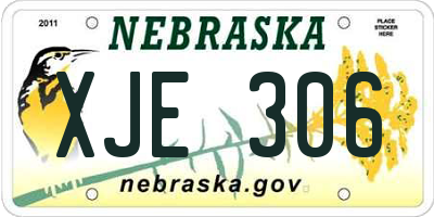 NE license plate XJE306