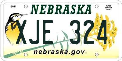 NE license plate XJE324
