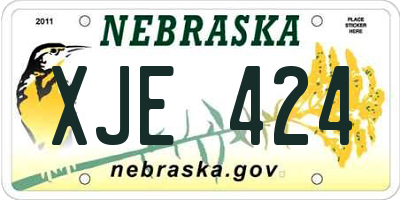 NE license plate XJE424