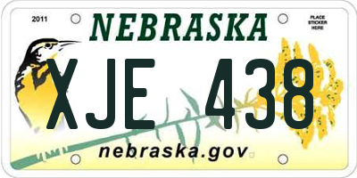 NE license plate XJE438