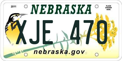 NE license plate XJE470