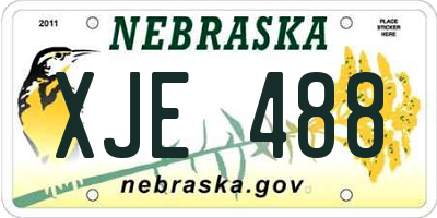 NE license plate XJE488