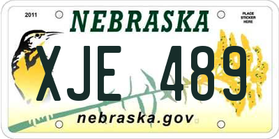 NE license plate XJE489