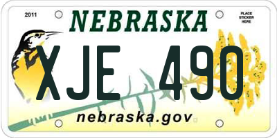 NE license plate XJE490