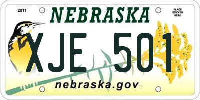 NE license plate XJE501