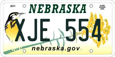 NE license plate XJE554