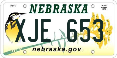 NE license plate XJE653