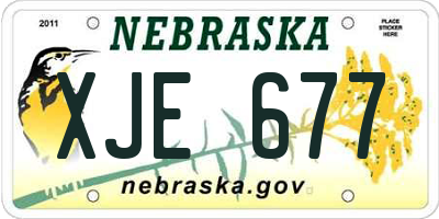 NE license plate XJE677