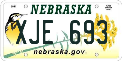 NE license plate XJE693