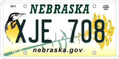 NE license plate XJE708