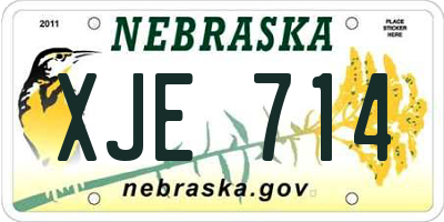 NE license plate XJE714