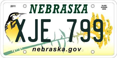 NE license plate XJE799