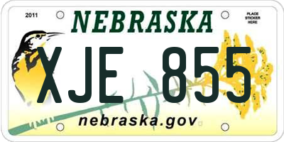 NE license plate XJE855