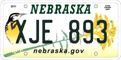 NE license plate XJE893