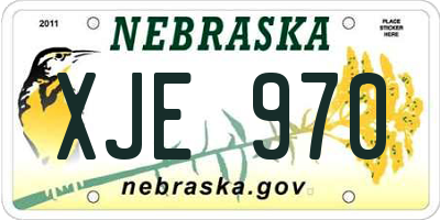 NE license plate XJE970