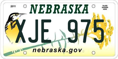 NE license plate XJE975