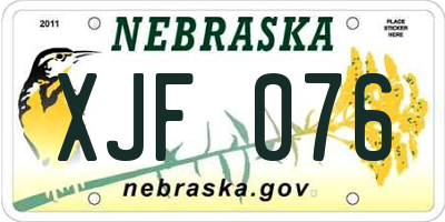 NE license plate XJF076