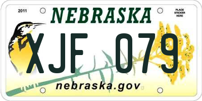 NE license plate XJF079