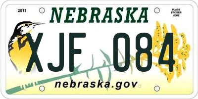 NE license plate XJF084