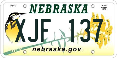 NE license plate XJF137