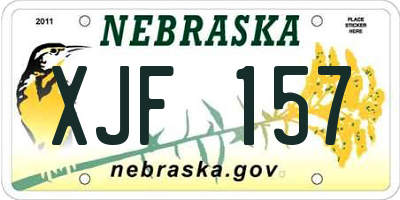 NE license plate XJF157