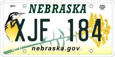 NE license plate XJF184